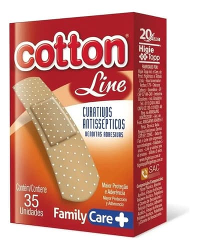 Curativos Antisséptico Adesivo Cotton Linr 35 Unidades Pele - 1