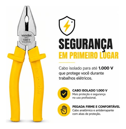 Alicate Universal 8'' Isolado 1000v Aço Cromo Vanádio - 2