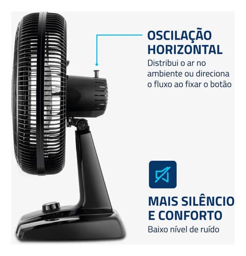 Ventilador De Mesa 40cm Turbo Mondial 140w Nvt-40-8p-b 40 Cm 60hz Preto 127v Prata Plástico 8 - 4