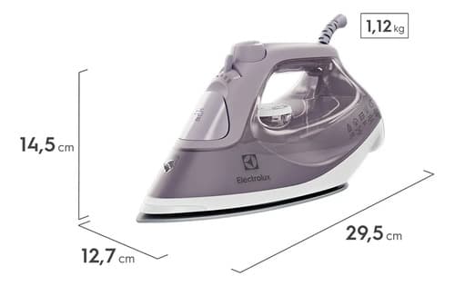 Ferro De Passar Seco E Vapor Electrolux Base Cerâmica Glissium Vapor Vertical Extra Alta Capacidade 1500w Cabo 1.80m Esi50 Lavanda 127v - 2