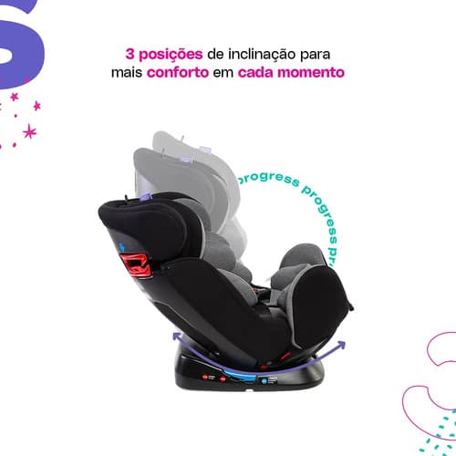 Cadeirinha Cosco Kids, Progress, 0 A 36kg, Cinza Mescla Cinza/preto - 8