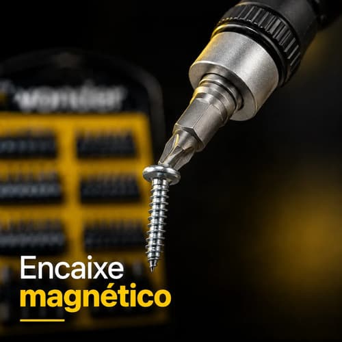 Chave Catraca 1/4'' 58 Peças Bits Cromo Vanádio Vonder Preto E Amarelo - 3