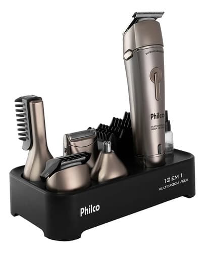 Aparador De Pelos Philco Pap15 Multigroom Aqua 12 Em 1 Cor Prata 127/220v - 2