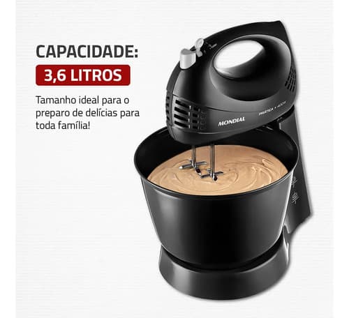 Batedeira Prática Mondial Preto 400w B-44-b 220v - 3