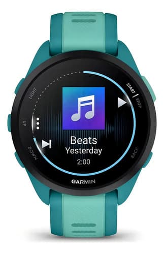 Relógio Garmin Forerunner 165 Music Amoled Turquoise 43 Mm C Caixa Azul-turquesa Pulseira Azul-turquesa Bisel Preto Desenho Da Pulseira Mesh (novo Com Caixa Aberta) Esportivo - 5