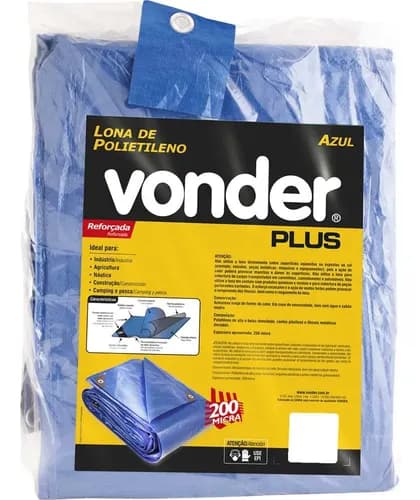 Lona Reforçada Vonder Azul 10 M X 10 M Impermeável Uv - 3