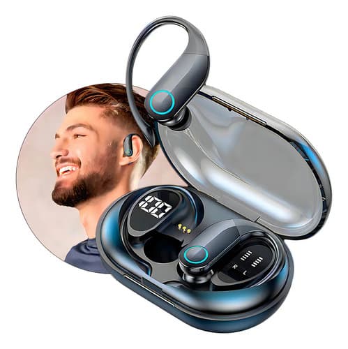 Fone De Ouvido Bluetooth Sem Fio Tws Esportivo Compatível Com Xiaomi Samsung Motorola Iphones Indicado Para Academia Corrida Bicicleta Patinete Piloto De Moto Som Potente Preto - 9