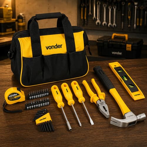 Kit Jogo De Ferramentas 36 Peças Com Bolsa Em Lona Reforçada Amarelo E Preto - 3