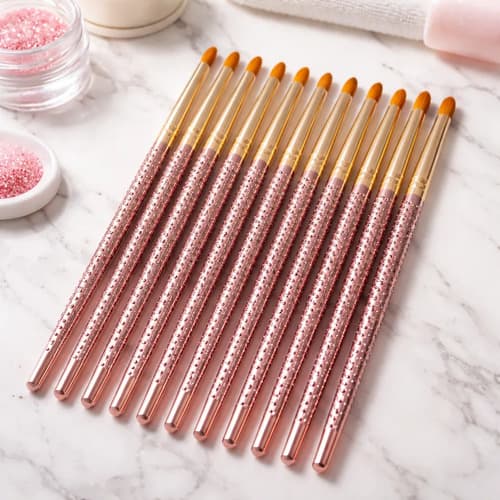 Kit Com 12 Pinceis Alongamento De Unhas No 8 - 1