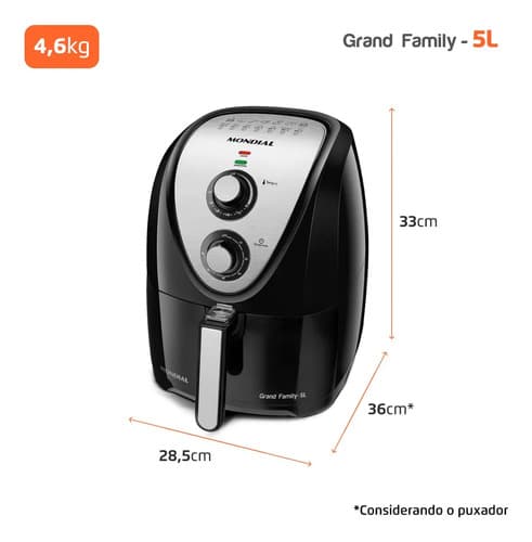 Fritadeira Air Fryer Mondial Grand Family 5 Litros Afn-50-bi Cor Preto E Inox - 7