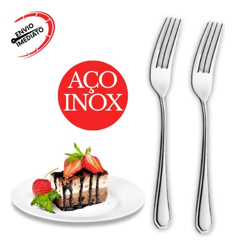 Kit Garfos De Inox 6 Pecas Para Cozinha Cinza - 2