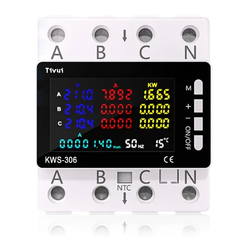 Medidor Energia Trifásico Led Digita 110v 80a Proteção 85/29ov Digital Sobretensao, Sobrecorrente Multifuncional Protecao Contra Fu Ga Teste De Temperatura 220v - 12
