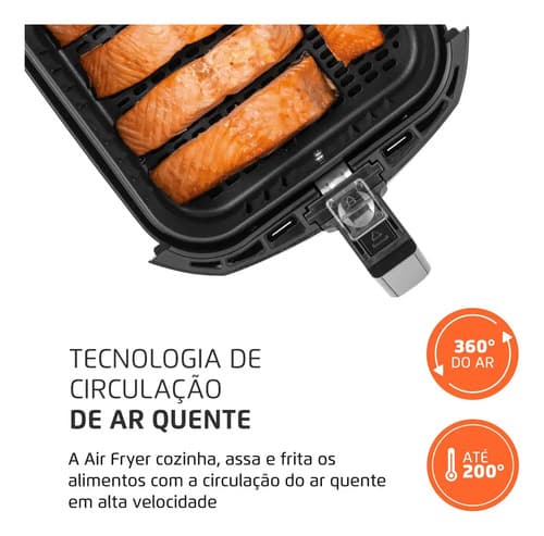 Fritadeira Air Fryer Mondial Grand Family 5 Litros Afn-50-bi Cor Preto E Inox - 5