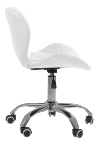 Cadeira Escritório Eiffel Slim Branco Giratória Altura Ajustável Couro Sintético - 3
