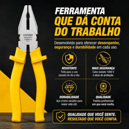 Alicate Universal 8 Pol Cabo Isolado 1000v Vonder - 7