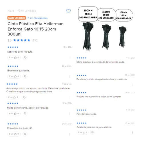 Cinta Plástica Fita Hellerman Enforca Gato 10 15 20cm 300uni Branco - 7