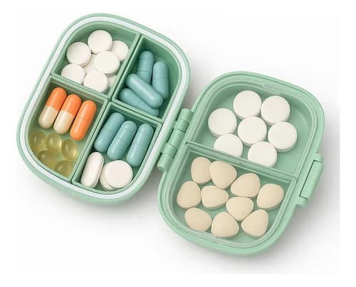 Porta Medicamento Portátil Cápsulas Viagem Compartimento  - 2