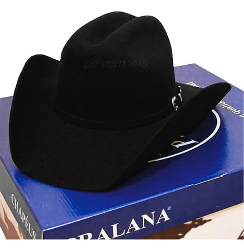 Chapéu Pralana Arizona Vi Rodeio Sertanejo Country Aba 10 Preto G Lisa - 5
