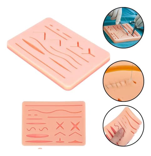 Pele Simulador De Sutura Silicone 3 Camadas Pele De Sutura Almofada Para Treinamento Cirúrgica De Operação De Feridas Pogala - 1