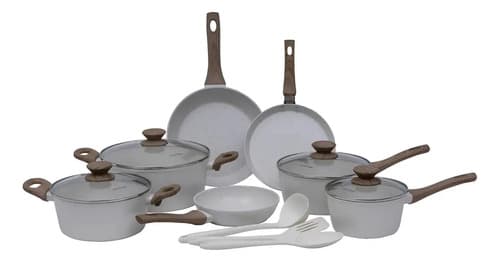 Conjunto De Panelas Com 10 Peças Cook Marmol Vanila - 1