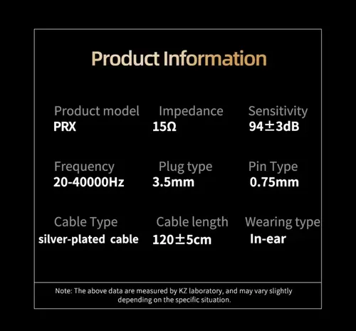 Fone De Ouvido Inear Kz Prx Hifi Planar Driver Sem Microfone Preto - 6