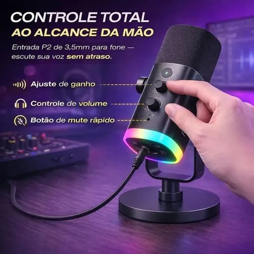 Microfone Fifine Usb/xlr Am8 Dinâmico Cardioide Cor Preto - 6