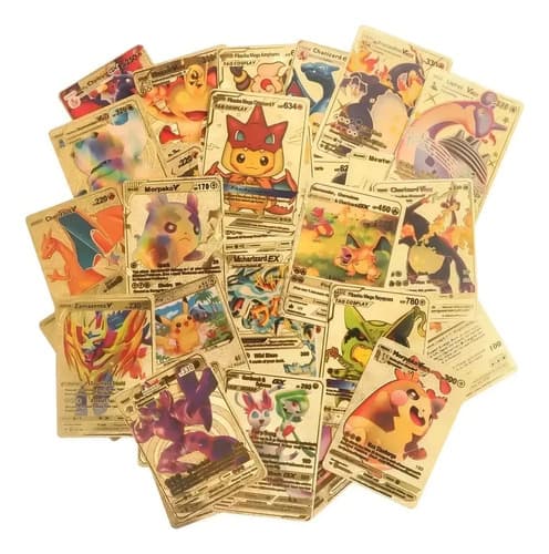Kit 55 Cartas Pokemon Folha De Ouro Douradas Edicao Limitada - 4