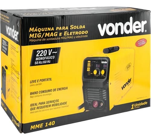 Máquina Solda Inversora 140a Eletrodo Vonder Mme140 Amarelo 220v - 4