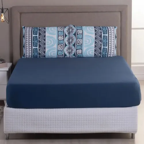 Jogo De Cama Solteiro Malha 100% Algodão Marinho - 2