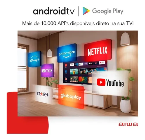 Smart Tv Aiwa 32 Android Hd Borda Ultrafina Hdr10 Dolby Áudio Aws-tv-32-bl-02-a (novo Com Caixa Aberta) - 6
