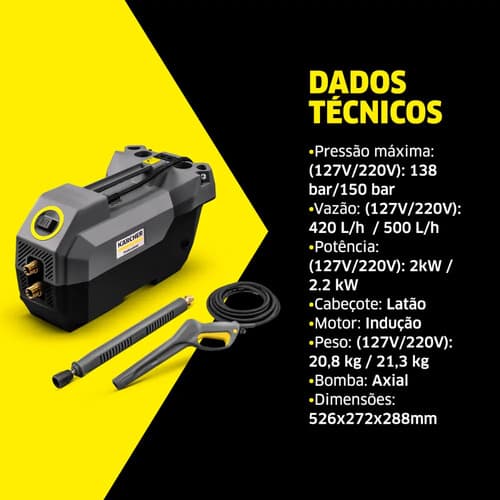 Lavadora De Alta Pressão Kärcher Hd 585 Profi Portable 2.176 Psi/libras 500 L/h Uso Fixo (sem Rodas) Com Motor A Indução 220v Cinza 60 Hz - 8