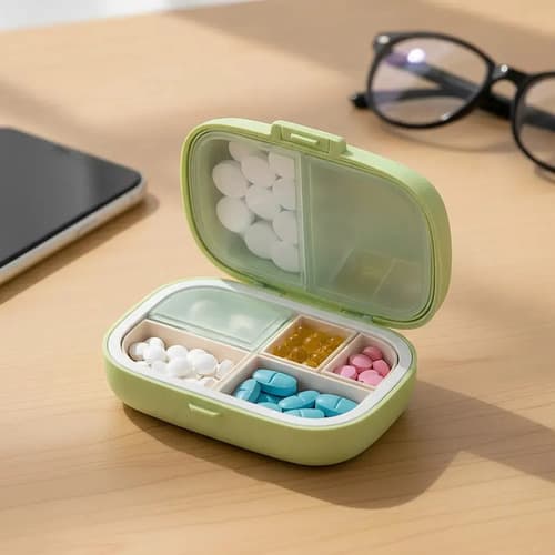 Porta Medicamento Portátil Cápsulas Viagem Compartimento  - 8