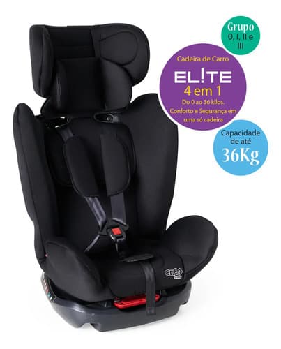Cadeira De Carro Infantil 0 A 36kg Elite 4 Em 1 - Maxi Baby - Preto Liso - 4