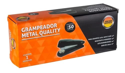 Grampeador Profissional Jocar Metal Quality 50 Folhas Grampos 24/6 26/6 23/8 - 2