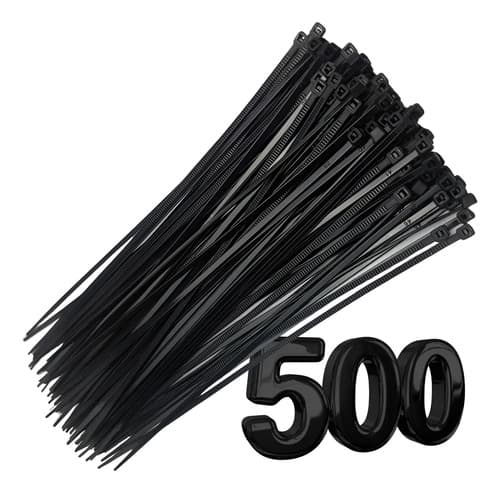 500un Presilha Enforca Gato Nylon Abraçadeira Fita 3x200mm Preto - 1