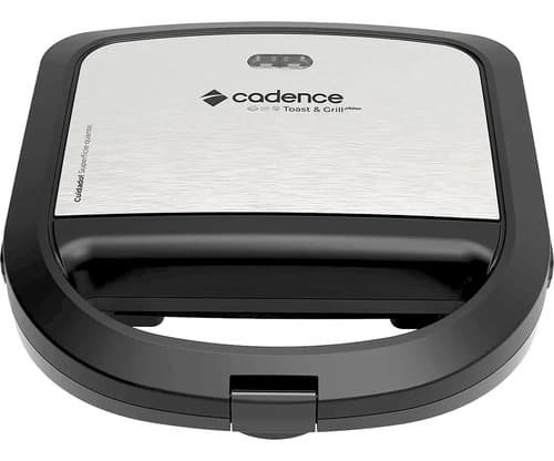 Sanduicheira Elétrica Portátil Chapas Antiaderentes Toast & Grill San615 750w Cadence Saudável Prático Sem Óleo Cor Preto 220v - 4