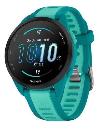 Relógio Garmin Forerunner 165 Music Amoled Turquoise 43 Mm C Caixa Azul-turquesa Pulseira Azul-turquesa Bisel Preto Desenho Da Pulseira Mesh (novo Com Caixa Aberta) Esportivo - 1