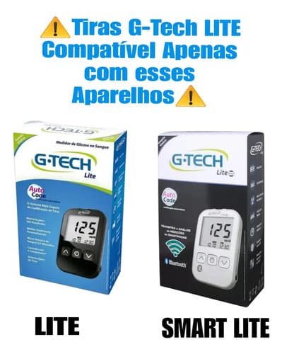 Tiras Glicemia Glicose 50 Unidades Gtech Lite Auto Code Cor Azul - 3