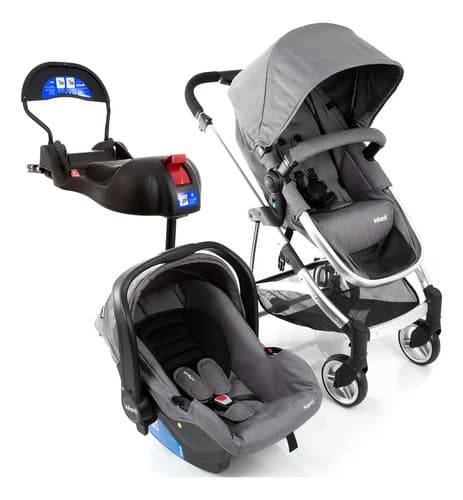 Carrinho De Bebê De Paseio Travel System Infanti Epic Lite Ts Trio Grey Classic Prateado - 6