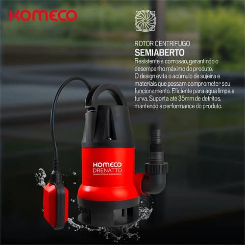 Komeco_drenatto Submersivel Vermelho 220v - 5