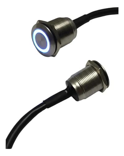 Kit 2 Botão Liga/desliga Aprova D'agua Led E Chicote 22mm Kit 2 Unidades 2 Unidade 12v 24v - 1