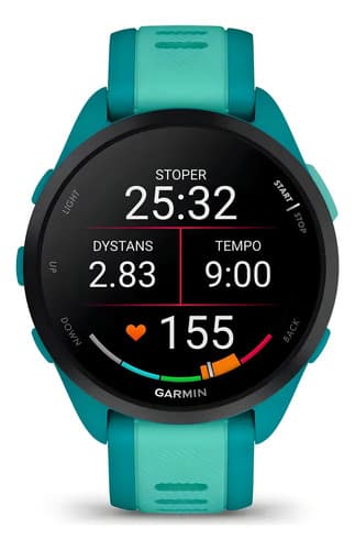Relógio Garmin Forerunner 165 Music Amoled Turquoise 43 Mm C Caixa Azul-turquesa Pulseira Azul-turquesa Bisel Preto Desenho Da Pulseira Mesh (novo Com Caixa Aberta) Esportivo - 3