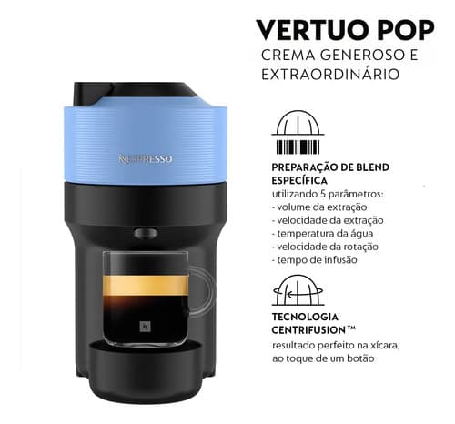 Cafeteira Nespresso Vertuo Pop Azul Pacífico 127v - 5
