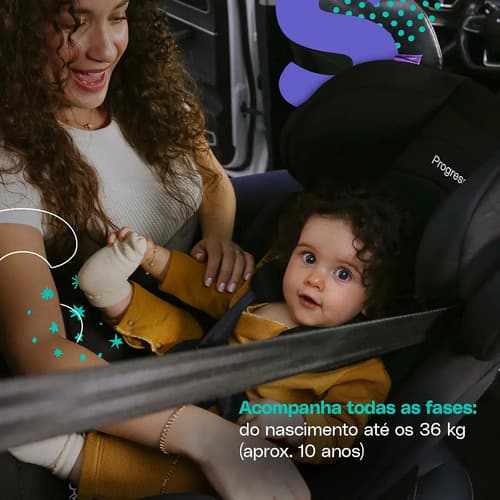 Cadeirinha Cosco Kids, Progress, 0 A 36kg, Cinza Mescla Cinza/preto - 6