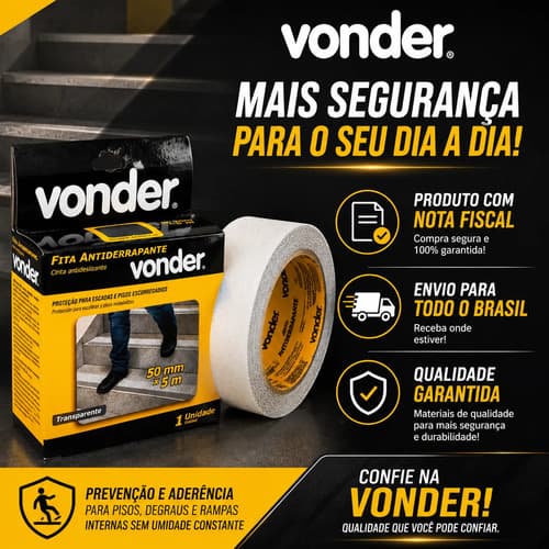 Fita Antiderrapante 5m X 50mm Segurança Transparente - 6