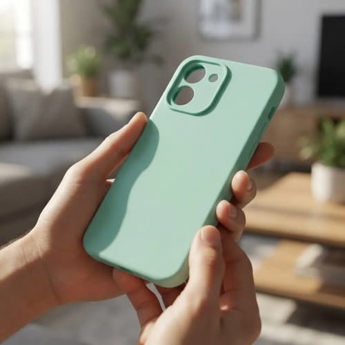 Capa Silicone Aveludada Compatível Moto G06 Verde Água / Menta - 2