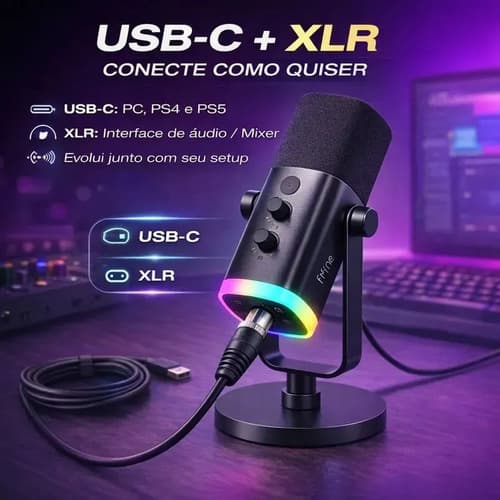 Microfone Fifine Usb/xlr Am8 Dinâmico Cardioide Cor Preto - 4