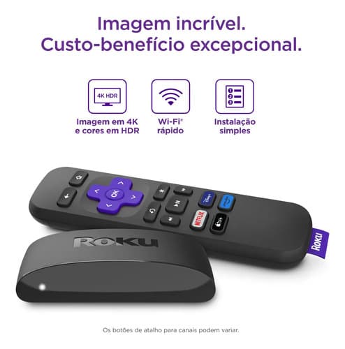 Roku Express 4k Aparelho Smart Para Tv Hd/4k/hdr Com Controle Remoto Inclui Cabo Hdmi Premium Preto Padrão - 2
