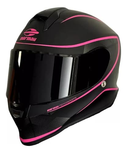 Capacete Mormaii M1 Classic Preto Fosco Rosa + Viseira Fumê Rosa Liso Fosco 53/54 - 4