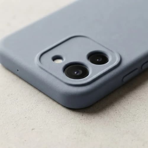 Capa Silicone Aveludada Compatível Moto G06 Cinza / Azul Acinzentado - 3